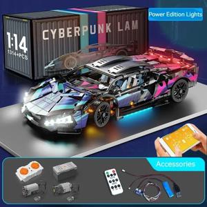1314Pcs 기술 레이싱 스포츠카 67128 모델 빌딩 블록 람보르기니 Hypercar 레이싱 카 모델 완구 어린이 성인 선물