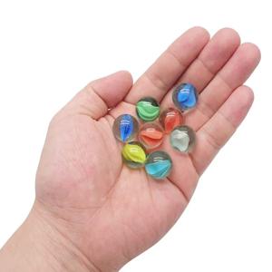 100pcs 14MM 고양이 눈 꽃잎 유리 대리석 투석기 대리석 컬러 패턴 유리 구슬 투명 대리석 공 어린이 장난감