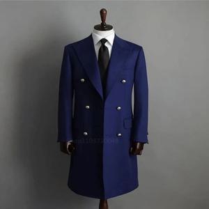 스마트 캐주얼 네이비/블랙 모직 남성 블레이저 피크 라펠 더블 브레스트 디너 재킷 결혼식/비즈니스를 위한 우아한 정장 코트