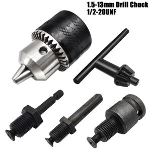 1.5-13mm 드릴 척, 1/2-20UNF 마운트 임팩트 드라이버 비트 척 변환 육각 섕크/SDS-Plus 소켓 사각 어댑터(척 키 포함)