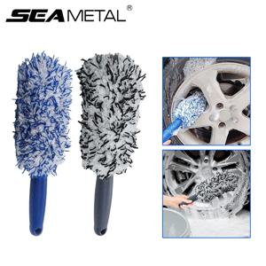 SEAMETAL 자동차 휠 타이어 림 청소 브러시, 휴대용 봉제 자동차 휠 허브 브러시, 세척 도구, 자동차 디테일링 관리, 먼지 제거 브러시