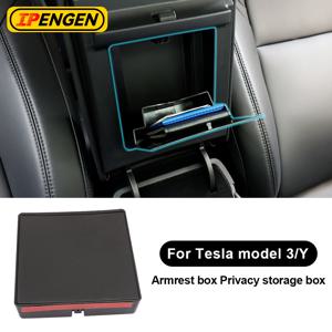 IPENGEN For Tesla Model 3 Y 2023 2022 자동차 팔걸이 홀더 박스 센터 콘솔 주최자 팔걸이 숨겨진 보관함 액세서리