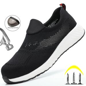 여름 통기성 작업 안전 신발 남성 여성 작업 운동화 가벼운 강철 발가락 불멸의 신발 Anti-Smashing Safety Work Boots