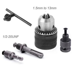 1.5-13mm 변환기 1/2 20UNF 키 드릴 척 나사 퀵 체인지 어댑터 SDS 1/4 임팩트 드라이버 렌치 비트 연결로드 육각