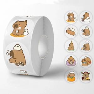 500pcs 롤 귀여운 Capybara 스티커 만화 애니메이션 낙서 미적 장식 수하물 노트북 컵 전화 책 어린이 스티커 장난감