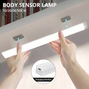 야간 조명 무선 LED 모션 센서 램프 USB 충전식 마그네틱 옷장 룸 옷장 주방 통로 튜브 감지기 전구