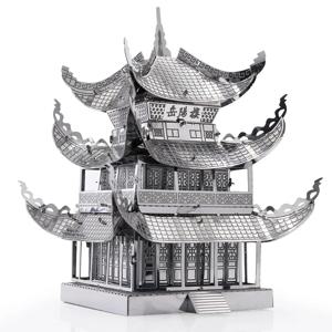 3D 금속 퍼즐 Yue Yang Tower 중국 고전 건축 조립 모델 키트 DIY 레이저 컷 지그 소 퍼즐 장난감 어린이 성인을위한