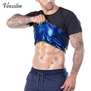 Vensslim 남성용 사우나 슈트 땀 열 트래핑 운동 지방 버너 조끼 슬리밍 바디 셰이퍼 탱크 탑 허리 트레이너 피트니스 코르셋