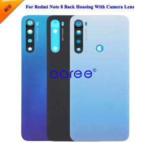 Xiaomi Remi Note 8 용 카메라 렌즈가있는 AAA 등급 뒷면 커버 하우징 접착제가있는 뒷면 하우징 뒷면 커버 도어