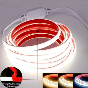 30m 220V COB LED 빛 스트립 IP68 방수 접착 테이프 EU 플러그 플렉스 실리콘 튜브 램프 홈 야외 정원 조명