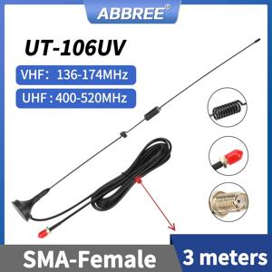 UT-106UV 자동차 안테나 워키 토키 자기 SMA-여성 VHF UHF 온보드 안테나 UV-5R 5RH 21 Pro Quansheng UV-K5 Ham Radio