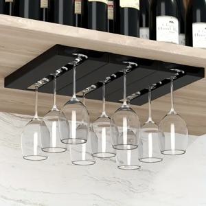 캐비닛 와인 유리 홀더 아래 주방 바 보관을위한 다기능 Stemware 랙 주방 보관 캐비닛 보관 랙