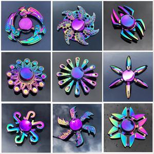 새로운 금속 레인보우 Fidget Spinner 그라디언트 색상 R188 음소거 베어링 EDC 핸드 스피너 손가락 끝 자이로 안티 불안 어린이 성인 장난감