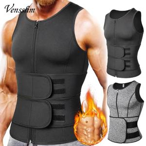 Vensslim 남성 바디 셰이퍼 허리 트레이너 조끼 슬리밍 셔츠 사우나 땀 압축 언더 셔츠 Shapewear Fat Burner Workout Tops