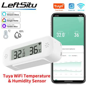스마트 홈 온도계 습도계 용 Tuya WiFi 미니 온도 습도 Google 홈 Yandex Alexa와 함께 원격 알람 작업
