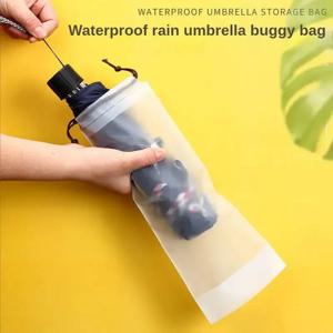 10pcs 빔 입 방수 우산 보관 가방 비닐 봉투 Drawstring 가방 반투명 가방 보관 차량 탑재 젖은 가방