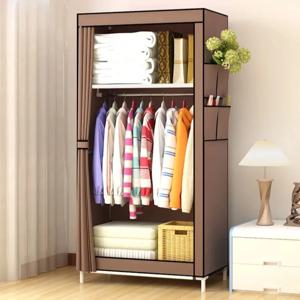 간단한 옷장 접이식 방진 Garderobe 휴대용 스토리지 캐비닛 침실 미니멀리스트 바닥 서 패브릭 천 주최자