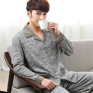 잠옷 남성용 봄, 가을 겨울 100% 코튼 긴팔 대형 레저 잠옷 홈웨어 격자 무늬 잠옷 라운지웨어