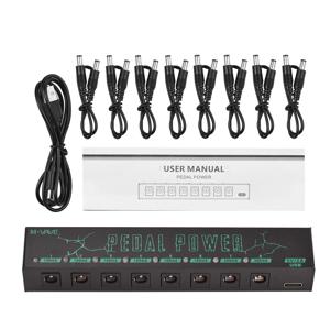 M-VAVE 페달 전원 기타 페달 전원 기타 이펙터 전원 공급 장치 8 절연 DC 9V 100mah 또는 300mah 출력 기타 액세서리