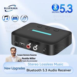 새로운 업그레이드 USB 블루투스 5.3 오디오 수신기 어댑터 무선 스테레오 음악 3.5mm AUX R/L RCA 지원 U-디스크 재생 데스크탑 스피커 앰프 차량용 키트
