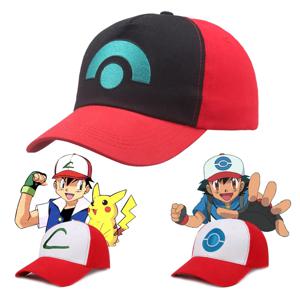 포켓몬 모자 애니메이션 만화 코스프레 Ash Ketchum 시리즈 만화 모자 조정 가능한 어린이 야구 모자 메쉬 모자 할로윈 선물