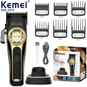 Kemei KM-2373머리 깎기 자기 부상 모터 머리 깎기 충전 베이스 남성용 머리 깎기