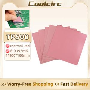 Coolcirc TP500 1.0mm 실리콘 패드 고성능 6.0 W/mK 열 패드 GPU CPU 방열판 냉각 전도성 실리콘 패드