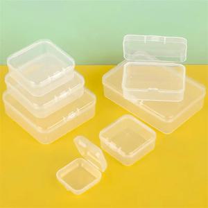 10pcs 플라스틱 상자 직사각형 상자 반투명 상자 포장 상자 보관 상자 방진 단단한 강한 보석 보관 케이스 컨테이너