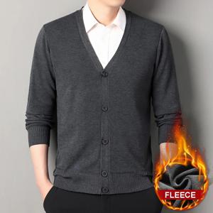 남성용 스마트 캐주얼 카디건 v 넥 스웨터 남성용 가을 겨울 의류 버튼 니트 가디건 남성용 뜨개질 스웨터 아웃웨어