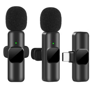 새로운 무선 라 발리에 마이크 휴대용 오디오 비디오 녹화 iPhone 용 미니 마이크 안드로이드 라이브 방송 게임 전화 마이크