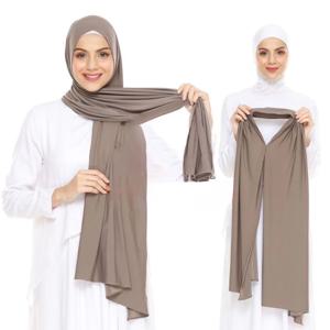프리미엄 저지 인스턴트 Hijab 좋은 스티치 신축성있는 저지 스카프 말레이시아는 일반 이슬람 터번 머리띠 Shawls 공급 업체를 포장합니다