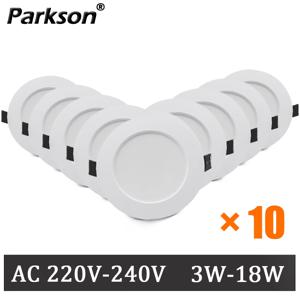 10 개/몫 LED 통 220V Recessed 라운드 천장 Dowm 빛 침실 실내 거실 홈 장식 조명 LED 스팟 램프
