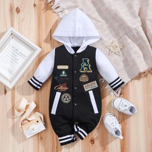 IURNXB Baby Boys Girls Romper 후드 야구 긴 소매 유아 Onesie Beach 복장 신생아 운동복 의류 점프 슈트 0-18M
