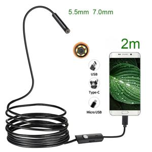 5.5 7MM 안드로이드 내시경 3 In 1 USB/마이크로 USB/Type-C 내시경 검사 카메라 스마트폰용 방수