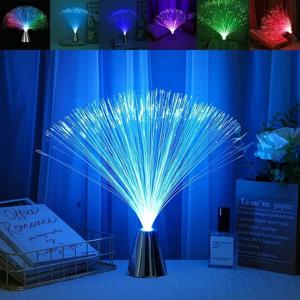7 색 LED 광섬유 램프 휴일 웨딩 센터 피스에 대 한 여러 가지 빛깔의 스타 스카이 라이트 광섬유 LED 야간 조명 장식 램프