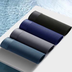 4 PCS 남성 속옷 부드럽고 편안한 복서 반바지 항균 멋진 통기성 얼음 실크 4 색 SmoothVentilate Fashion