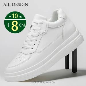 정품 가죽 높이기 엘리베이터 신발 높이 증가 신발 남성 깔창 6 8 10CM 남성 운동화 스포츠 zapatos para hombre