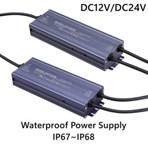 방수 전원 공급 장치, IP67 IP68 조명 변압기, AC 220V-DC 12V 24V LED 드라이버, 100W 200W 300W 400W 500W 야외 어댑터