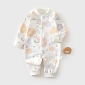 아기 Onesie 100% 코튼 소년 소녀 긴 소매 Romper 유아 귀여운 인쇄 과일 Onesie 잠옷 1-3-6-9M 사계절 유니버설