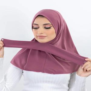 전체 커버 내부 인스턴트 Hijab 프리미엄 품질 저지 스카프와 넥타이 백 버튼 이슬람 여성 터번 캡 착용 준비