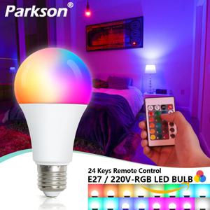 RGB LED 전구 AC 220V E27 Bombillas LED 램프 IR 원격 제어 변경 가능 다채로운 RGB 흰색 앰플 스포트라이트 Led 전구