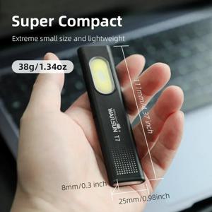 Warsun LED 키 체인 손전등 USB-C 충전식 600Lm 휴대용 미니 토치 라이트 포켓 랜턴 홍수 작업 조명 자석