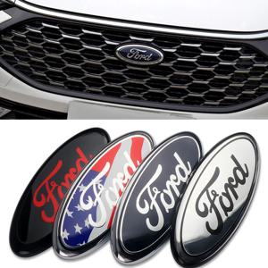포드 에스코트 익스플로러 퓨전 Kuga Mondeo Focus Ecosport C-Max 용 3D 도금 자동차 프론트 후드 엠블럼 보닛 배지 트렁크 장식