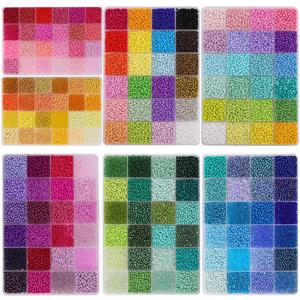 약 5200Pcs24 그리드 쌀 구슬 상자 수제 DIY 쥬얼리 팔찌 귀걸이 Kandi 쥬얼리 액세서리 재료