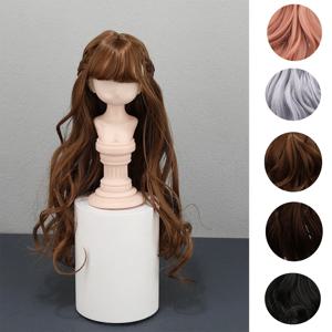 BJD 인형 긴 곱슬 머리 부드러운 가발 1/6 1/3 SD 1/4 MSD 인형 가발 7-8 인치 8-9 인치 6-7 인치 소녀 인형 가발 인형 액세서리