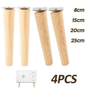 4Pcs 가구 다리 나무 교체 가구 피트 8/15/20/25cm 높이 테이블 다리 나사 경사/직선 소파 다리