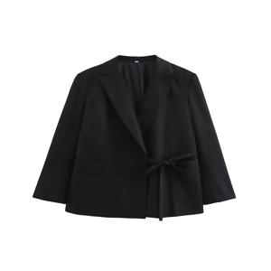 비대칭 디자인 슬림 세트 재킷, 레이스업 슬림핏, 통근이 가능한 여성 세트, 가을 겨울 신상