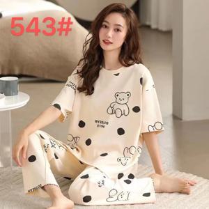 여성용 짧은 소매 긴 바지 학생 캐주얼 만화 곰 Sweet Cuet Sleepwear Loungewear Romantic Nightwear 용 잠옷 세트