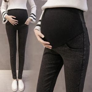 임산부 청바지 바지, 임산부 간호 긴 소품, 배꼽 레깅스, 임신 바지, 스키니 의류