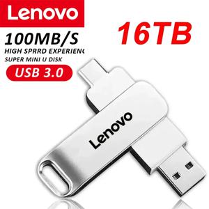 기존 Lenovo 16TB USB3.0 플래시 드라이브 U 디스크 고속 금속 Pendrive 방수 Type-C Memoria USB 스틱 USB 드라이브 8TB 4TB